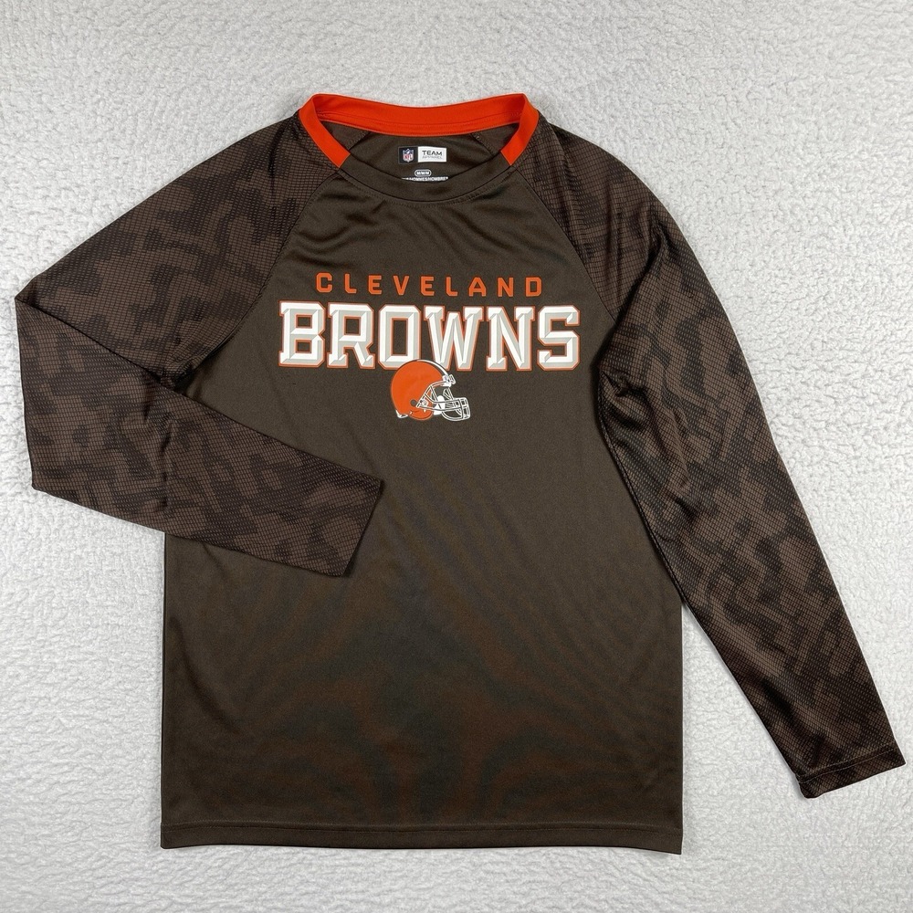 Cleveland Browns Shirt Mens Medium NFL Football Long Sleeve Camo Tailgate AFC